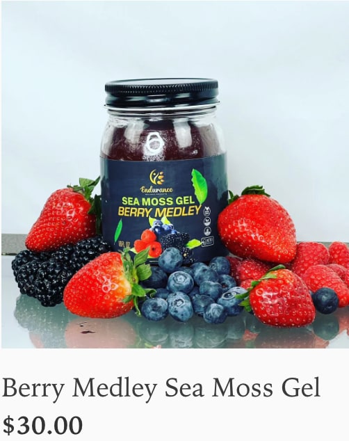 Sea moss minerals are abundant in our Berry Medley Sea Moss Gel. 